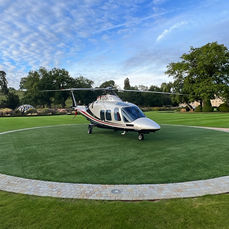 An Atlas helicopter at Grantley Hall